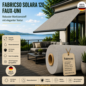 Fabricso Solara 120 Faux-Uni – Markisenstoff mit dezenter Struktur | UPF 50+ fabricso