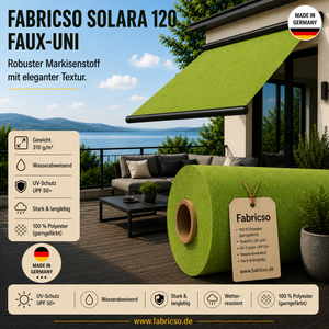 Fabricso Solara 120 Faux-Uni – Markisenstoff mit dezenter Struktur | UPF 50+ fabricso