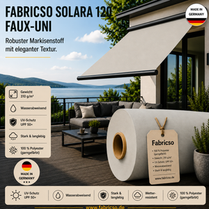 Fabricso Solara 120 Faux-Uni – Markisenstoff mit dezenter Struktur | UPF 50+ fabricso