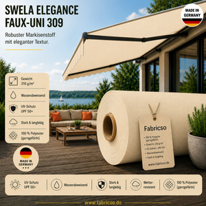 Swela 309 Elegance Faux-Uni – Markisenstoff mit dezenter Struktur | UPF 50+ fabricso