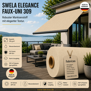 Swela 309 Elegance Faux-Uni – Markisenstoff mit dezenter Struktur | UPF 50+ fabricso