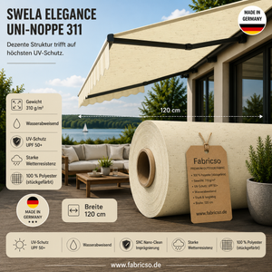 Swela 311 Elegance Uni-Noppe – Strukturierter Markisenstoff | UPF 50+ & Langlebig fabricso