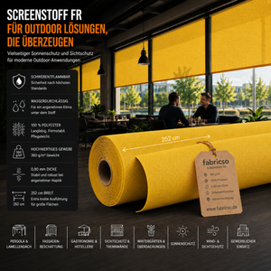 Screenstoff FR – Schwerentflammbares Gewebe für vertikale Beschattung & Outdoor-Anwendungen fabricso