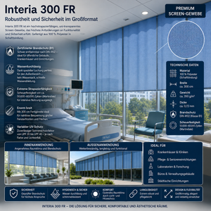 Fabricso Interia 300 FR – B1 Screen-Gewebe | Wasserdurchlässig & 300cm Breit fabricso
