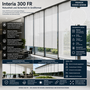 Fabricso Interia 300 FR – B1 Screen-Gewebe | Wasserdurchlässig & 300cm Breit fabricso
