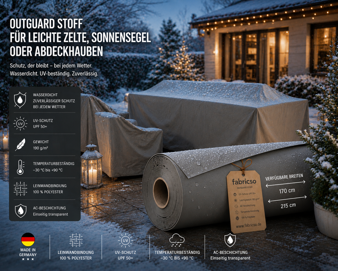 Strapazierfähiges Polyester-Gewebe Swela Outguard 393 – Wetterfest & UPF 50+