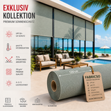 hochwertiger Sonnenschutzstoff für Fenster- und Glasfassaden, Terrassen/Balkone fabricso