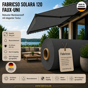 Fabricso Solara 120 Faux-Uni – Markisenstoff mit dezenter Struktur | UPF 50+ fabricso
