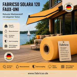 Fabricso Solara 120 Faux-Uni – Markisenstoff mit dezenter Struktur | UPF 50+ fabricso