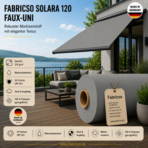 Fabricso Solara 120 Faux-Uni – Markisenstoff mit dezenter Struktur | UPF 50+ fabricso