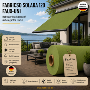 Fabricso Solara 120 Faux-Uni – Markisenstoff mit dezenter Struktur | UPF 50+ fabricso