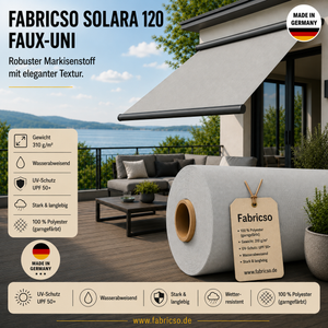 Fabricso Solara 120 Faux-Uni – Markisenstoff mit dezenter Struktur | UPF 50+ fabricso