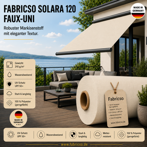 Fabricso Solara 120 Faux-Uni – Markisenstoff mit dezenter Struktur | UPF 50+ fabricso