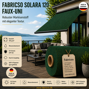 Fabricso Solara 120 Faux-Uni – Markisenstoff mit dezenter Struktur | UPF 50+ fabricso
