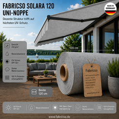 Fabricso Solara 120 Uni-Noppe – Strukturierter Markisenstoff | UPF 50+ & Langlebig fabricso