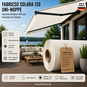 Fabricso Solara 120 Uni-Noppe – Strukturierter Markisenstoff | UPF 50+ & Langlebig fabricso