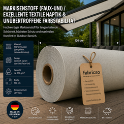 Swela 314 Elegance – Premium Markisenstoff | UPF 50+ & Große Design-Auswahl fabricso