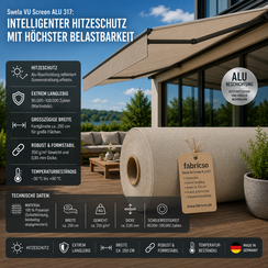 Swela 317 VU Screen ALU – High-End Screen-Gewebe mit Alu-Beschichtung | 250cm fabricso
