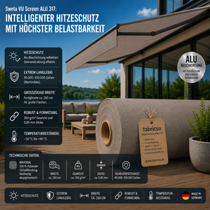 Swela 317 VU Screen ALU – High-End Screen-Gewebe mit Alu-Beschichtung | 250cm fabricso
