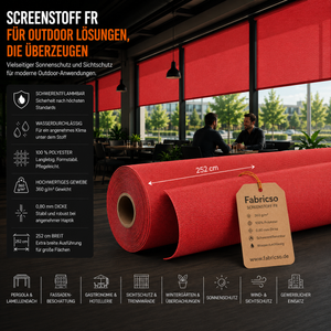 Screenstoff FR – Schwerentflammbares Gewebe für vertikale Beschattung & Outdoor-Anwendungen fabricso