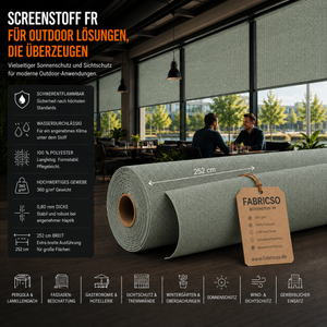 Screenstoff FR – Schwerentflammbares Gewebe für vertikale Beschattung & Outdoor-Anwendungen fabricso
