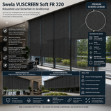 Swela 320 VUSCREEN Soft FR – B1 Screen-Gewebe | Wasserdurchlässig & 300cm Breit fabricso