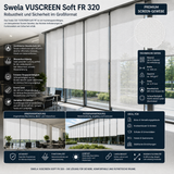 Swela 320 VUSCREEN Soft FR – B1 Screen-Gewebe | Wasserdurchlässig & 300cm Breit fabricso