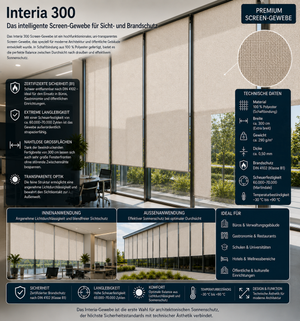 Fabricso Interia 300 (FR) – B1 Screen-Gewebe | 300cm Breite fabricso