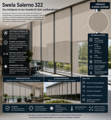 Swela 322 Salerno (vuscreen light soft FR) – B1 Screen-Gewebe | 300cm Breite fabricso