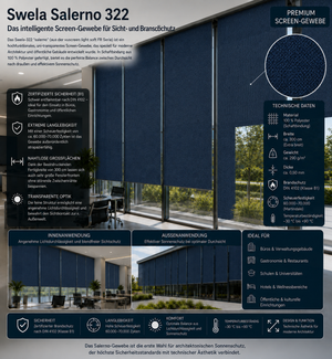 Swela 322 Salerno (vuscreen light soft FR) – B1 Screen-Gewebe | 300cm Breite fabricso