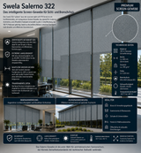 Swela 322 Salerno (vuscreen light soft FR) – B1 Screen-Gewebe | 300cm Breite fabricso