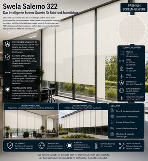 Swela 322 Salerno (vuscreen light soft FR) – B1 Screen-Gewebe | 300cm Breite fabricso