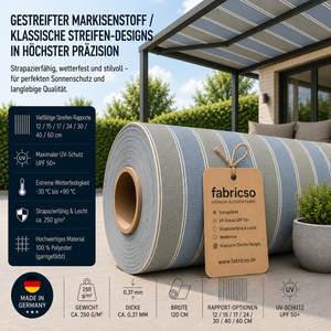 Swela 328 Shine – Gestreifter Markisenstoff | UPF 50+ & Große Rapport-Auswahl fabricso