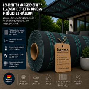 Swela 328 Shine – Gestreifter Markisenstoff | UPF 50+ & Große Rapport-Auswahl fabricso