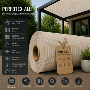 Swela 332 Perfotex-Alu – Luftdurchlässiges Markisengewebe | Stabil & Lichtecht fabricso