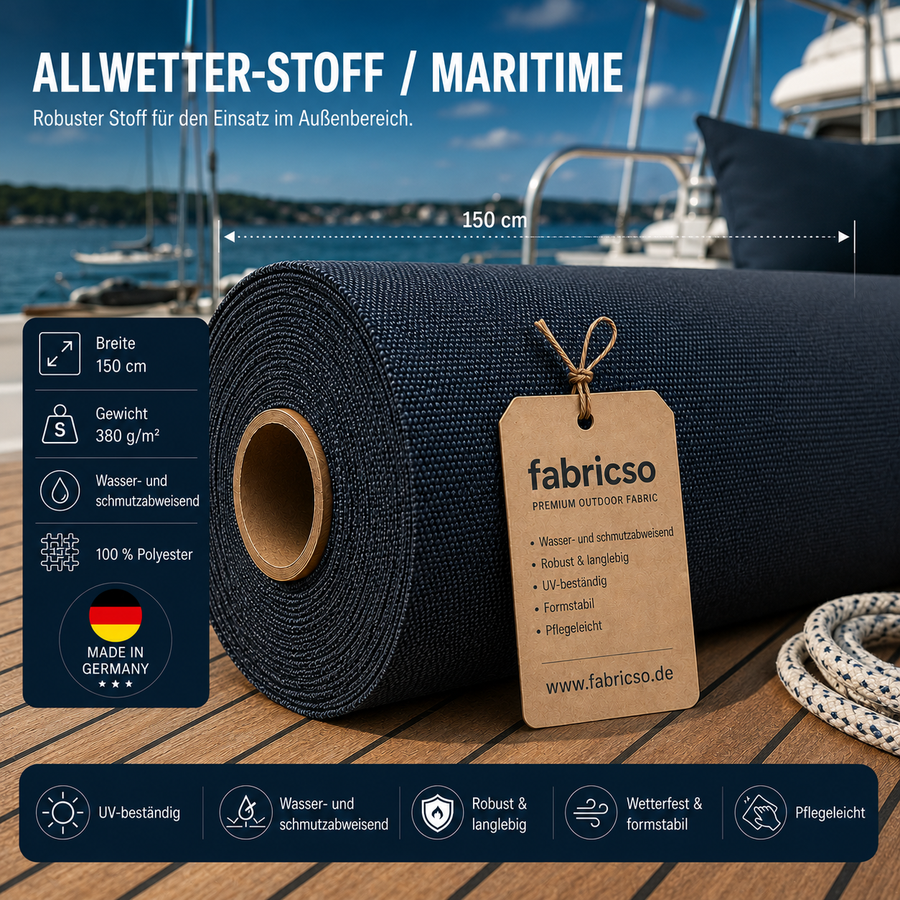 Ocean Bootsstoff – 1500mm Wassersäule | 150cm Breite & UV-Beständig