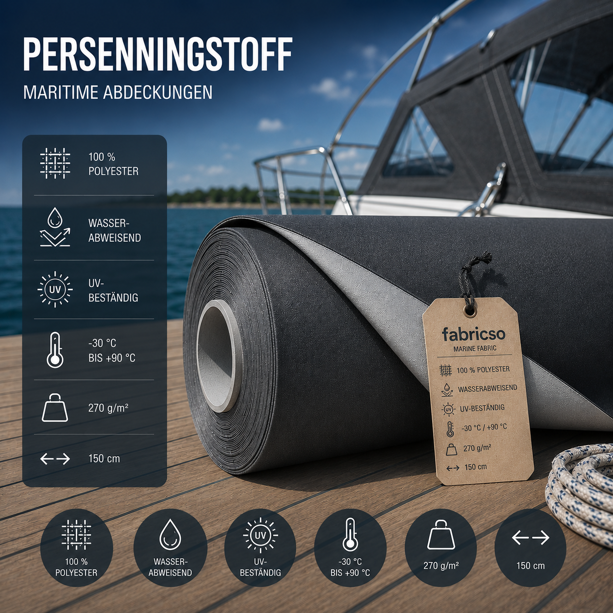 Swela 357 Seasilk+ – Ungewebter Persenningstoff | 150cm Breite & Robust