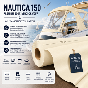 Fabricso Nautica 150 Bootsverdeckstoff – Hoch wasserdicht & Maritim-optimiert fabricso