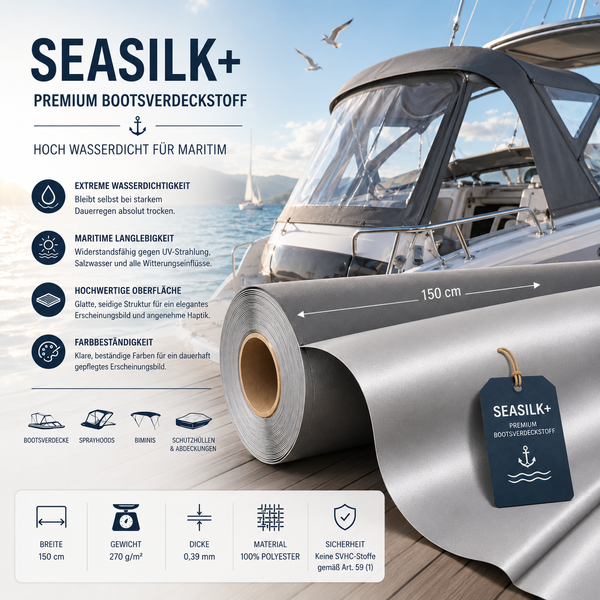 Seasilk+ Premium Bootsverdeckstoff – Hoch wasserdicht & Maritim-optimiert