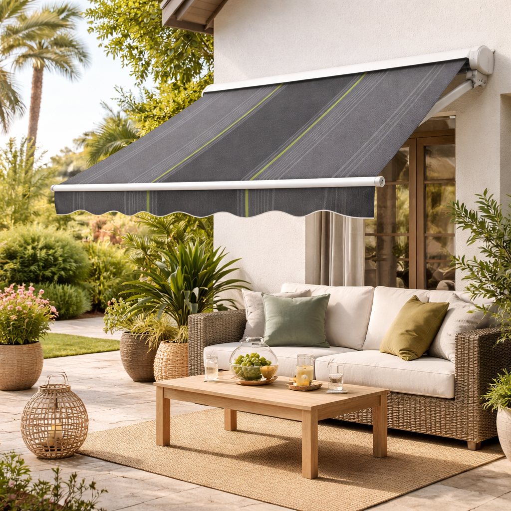 Swela 367 Shine Streifen – Markisenstoff mit 0,73mm Dicke | UPF 50+ & Garngefärbt