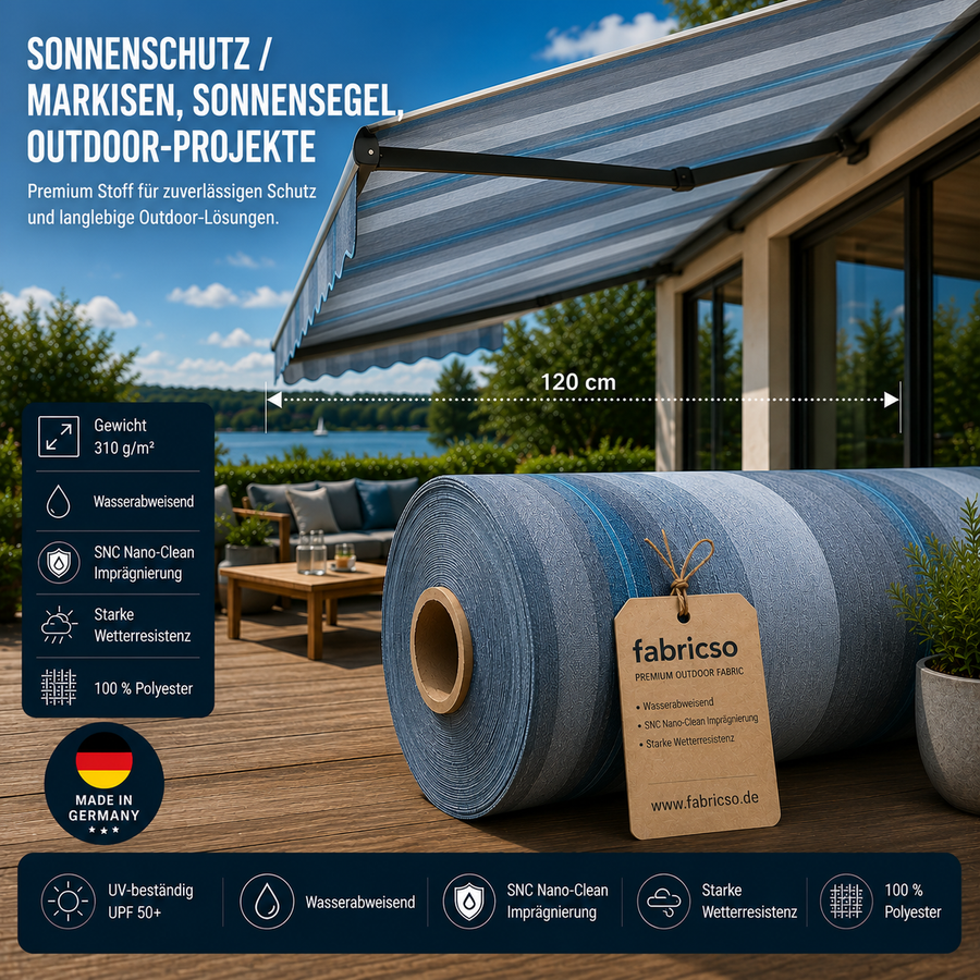 Swela 303 Elegance Mouliné – Premium Markisenstoff mit Struktur | UPF 50+ & SNC