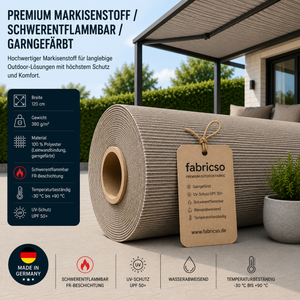 Swela Elegance Perla FR 372 – Premium Markisenstoff | Schwer entflammbar & Garngefärbt fabricso