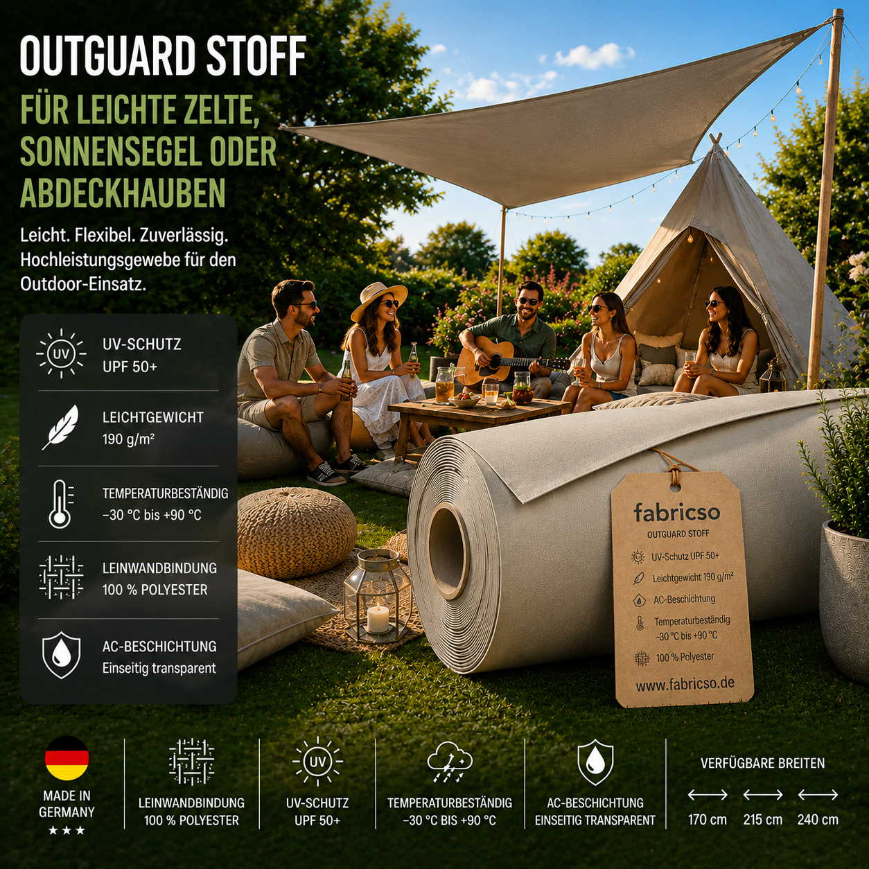 Strapazierfähiges Polyester-Gewebe Swela Outguard 393 – Wetterfest & UPF 50+