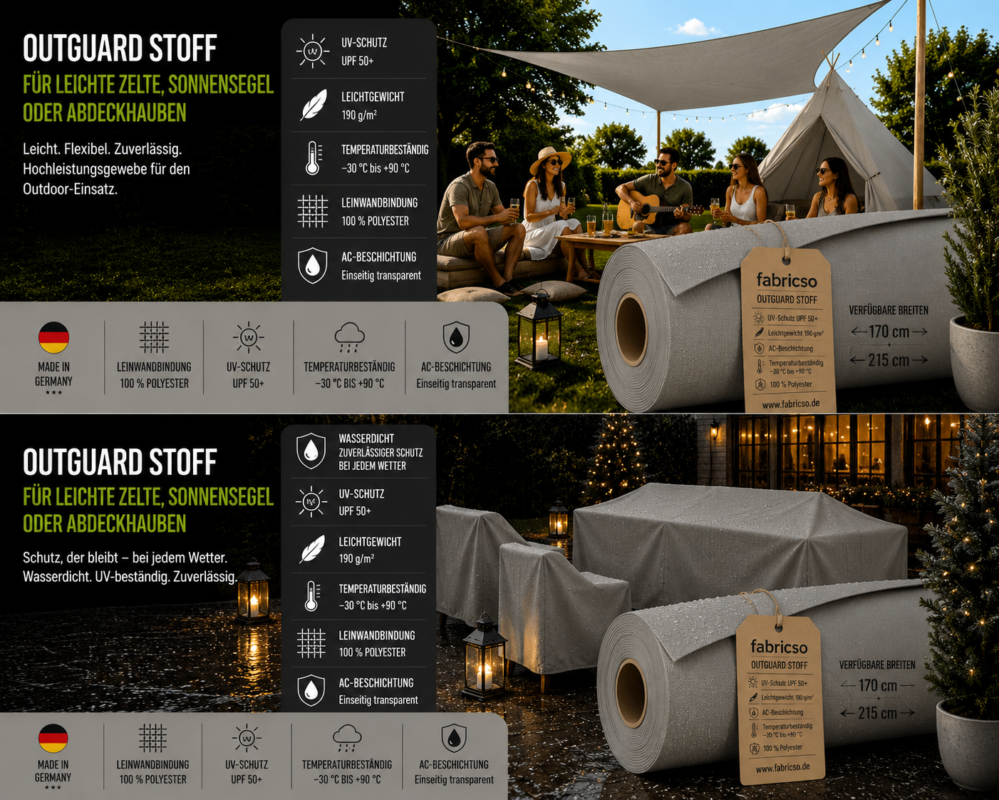 Strapazierfähiges Polyester-Gewebe Swela Outguard 393 – Wetterfest & UPF 50+ fabricso