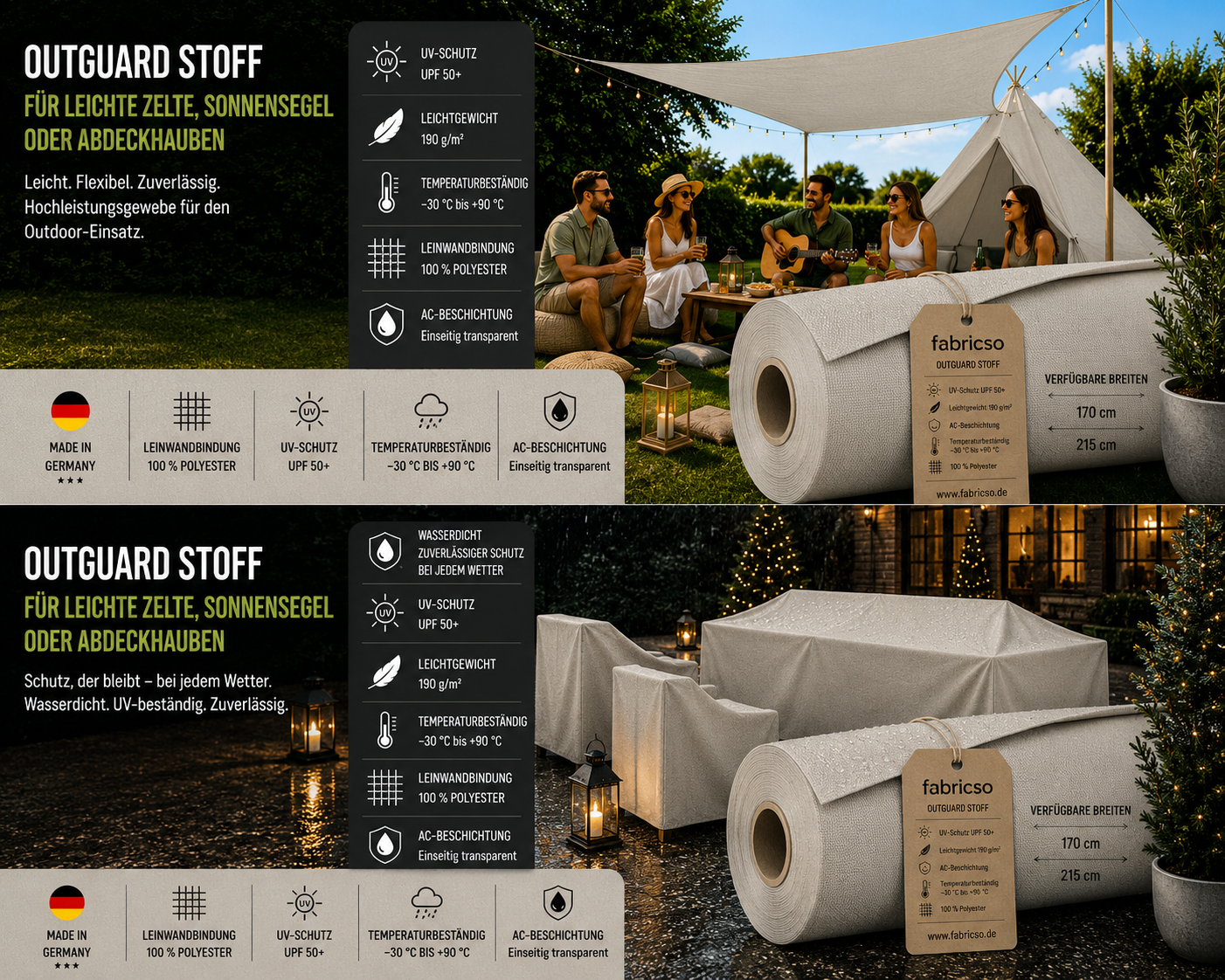 Strapazierfähiges Polyester-Gewebe Swela Outguard 393 – Wetterfest & UPF 50+ fabricso