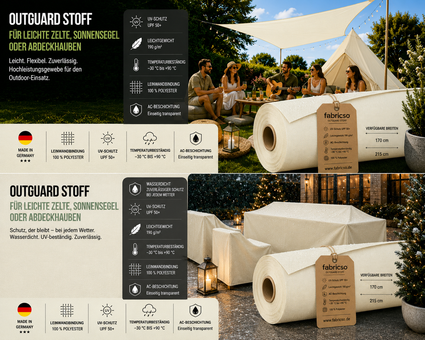 Strapazierfähiges Polyester-Gewebe Swela Outguard 393 – Wetterfest & UPF 50+ fabricso