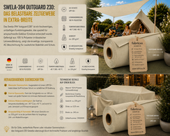 Swela 394 Outguard 230 – Robustes Zeltgewebe mit UPF 50+ | 240cm Extra Breit fabricso