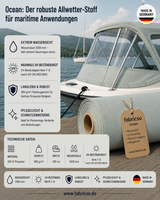 Ocean Bootsstoff – 1500mm Wassersäule | 150cm Breite & UV-Beständig fabricso